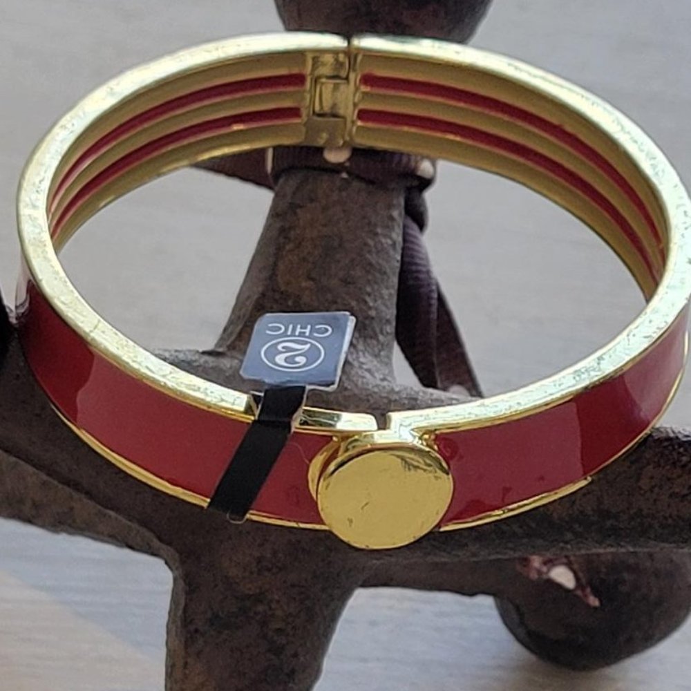 2 Chic Red Enamel Bracelet